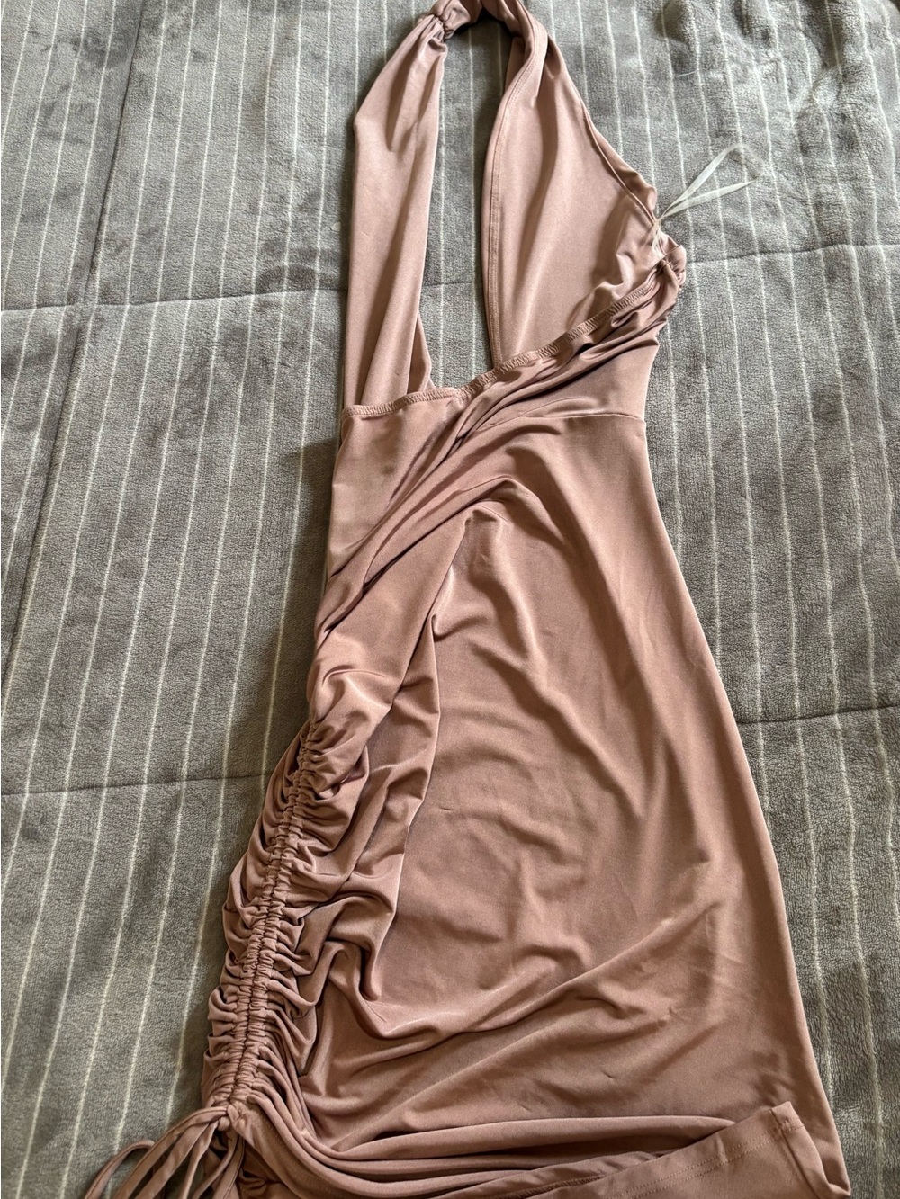 Backless Halter Bodycon Dress in Dusty Mauve